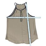 Naked Zebra Size L Womens Tank Top Blouse Shirt Beige Sleeveless Keyhole Layered Photo 7