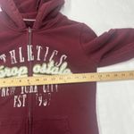 Aeropostale Y2K Puff Print Embroidered Spell Out Zip Up Hoodie Womens L Maroon Photo 11