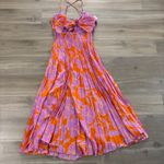ASTR NWT  the Label Blythe Plisse Midi Dress Coral Multi Women Size XS Photo 6