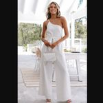 Petal and Pup Leyton White One Shoulder Wide Leg Belted Jumpsuit 4 Photo 8