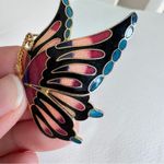 Vintage Cloisonné Butterfly Brooch Pin Estate Jewelry Gold Photo 4