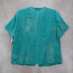 Another Thyme Green Glitter Sparkly Coverup Blouse Party Glam VTG Top Medium 10 Photo 1