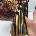Patricia Nash Red Gold Paisley Leather Satchel Bag Tote Tassel Photo 4