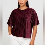A New Day Burgundy velvet cropped top Photo 0