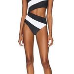 Beach Riot  Joyce One Piece SwimSuit in Black And White S M Photo 0