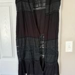 POL  Black Lace Long Maxi Cardigan Coverup Halloween Whimsy Goth Photo 5