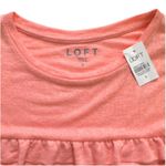Loft  Top Sweater Peach Coral Ruffled Long Sleeve Lightweight Cropped Small NEW Photo 2