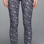 Lululemon  Shine Tight Roll Down High Rise Shimmy Shimmer Black White Sequin 10 Photo 0