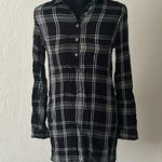 SO Black & white plaid quarter button down long sleeve t-shirt dress Photo 0