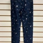 Marika Leggings Silver Foil Night Sky Mixed Moon XS Cell Phone Pocket NWT Flex Blue Photo 2