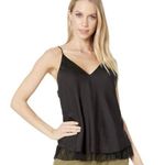 Free People  one I love black tiered ruffle tank top cami Photo 0