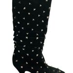 Valentino Garavani Rockstud Boots Mid Calf Suede High Heel Black Size 36.5 Photo 0