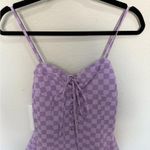Dolls Kill  First Move Checkered Lace-Up Mini Dress Lavender Purple Size Small S Photo 1