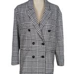 Princess Polly Double Breasted Houndstooth Plaid Blazer Black and White Size 8 Photo 0