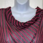 Stoplight Vintage Short Sleeve Cropped Striped Blouse Pink Black Elastic Waist S Photo 2