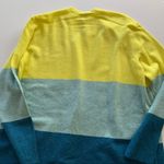 A New Day Womens Color Block Open Front Cardigan Teal and Yellow Medium Photo 7