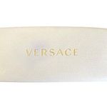 Versace Glasses Case Leather White Cream Gold Embossed Hard Clamshell Photo 0
