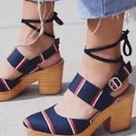 Free People 9 Sandals Clogs Heels Lace up Monaco Boho Festival 4th Nautical 70s Photo 0