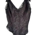 Victoria's Secret T1 VTG Floral Teddy Bodysuit Black Gold Label Photo 0
