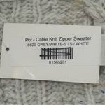 POL  Cable Knit Sweater Zip Cardigan Small Oversized Layered Gray Coastal Boho Photo 5
