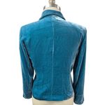 Susan Lewis Rayon Blend Teal Turquoise Velvet Jacket Sz M NWOT Blue Size M Photo 3