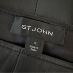 St. John  Stretch Napa Leather Stretch Pencil Skirt In Caviar Size 12 Photo 11