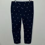 Talbots Weekend Chino Capri Pant Navy Sailboat Embroidery Nautical Women’s 12 P Photo 3