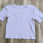 Aerie  Light Purple Cropped Short Sleeve Shirt Women’s Medium Photo 0