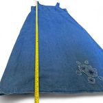 Robbie Bee Vtg 90s Maxi Denim Floral Embroidery Grannycore Cottage Dress Sz 10 Photo 6