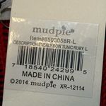 Mud Pie  Red Black Windowpane Everly Bow Tunic Ruby Large (12/14) NWT Photo 5