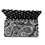 Lily Waters women's black white floral paisley folding wallet cards checkbook Photo 2