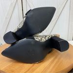 Cape Robbin  Snake Skin Rhinestone Detail Heeled Ankle Boots Ivory Black 7.5 Photo 9