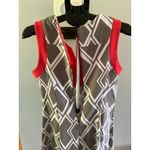 Robbie Bee  Signature Gray White Coral Geometric Poly‎ Blend Knit Dress size 8 Photo 6
