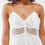 Urban Outfitters BDG  White Crochet Wide‎ Leg Jumpsuit Spaghetti Straps Sz XS New Photo 4