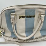 Betsey Johnson Blue and White Satchel with Gold Hardware Photo 1