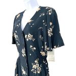 Abound  Floral Short Sleeve Button-Front A-Line Mini Dress Charcoal Size Small NW Photo 2