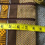 Guatemalan brown and yellow woven messenger crossbody tote satchel bag with two zippered pockets Photo 4