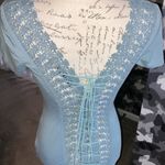 BKE  Boutique Lace-Up Back Short-Sleeved Tee Photo 1