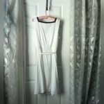 Talbots  Cotton White boho embroidered square neck Midi Dress Sundress SZ 14 Belt Photo 7