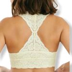Free People  Yellow Galloon Lace Racerback Bralette Medium New Photo 1