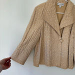 St. John Collection  Cream Metallic Crocodile Print Suit Jacket Blazer Button Photo 5