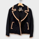 J.Crew  Peacoat Wool by Nello Gori black tan Size 00 Photo 3