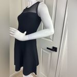 Line Mesh Fit & Flare Mini Black Skater Dress Women's Size S Photo 7
