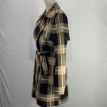 Solitaire Anthropologie Faux Suede Belted Brown Plaid Jacket Size Large Photo 7