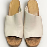 Vince  Wyatt-E Flax Leather Mule Sandal Shoes Womens Size 9M Cork Heel Open Toe Photo 0