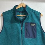 L.L. Bean Turquoise Fleece Vest with green Trim EUC Size XL Photo 1