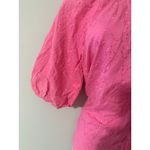 ON 34TH Pink Eyelet Cotton Puff Sleeve Button Up Blouse Top Women's Size L Size L Photo 3