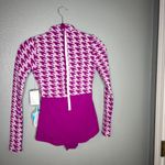 WET Swimwear One Piece Swimsuit Size XS Bonnie Houndstooth Long Sleeve NWT Purple Photo 7