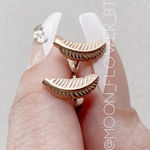 Rose Gold Feather Flat Back Earrings Pink Photo 0