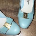 Salvatore Ferragamo Vintage Light Blue Heels with Bow Made in Italy Photo 3